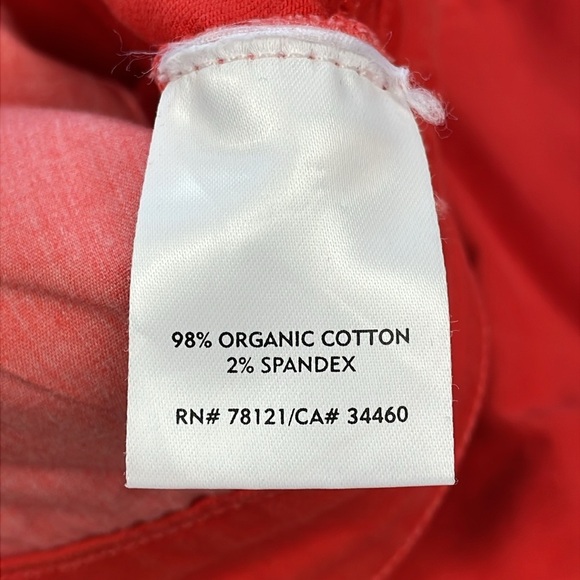 Eileen Fisher Organic Cotton Denim Mid Rise Jean Bright Red Slim - Picture 10 of 11